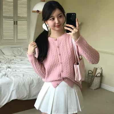 Fluffy Cable Cardigan