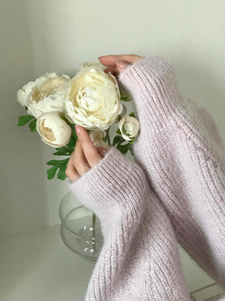 Feminine Folded Off-Knit