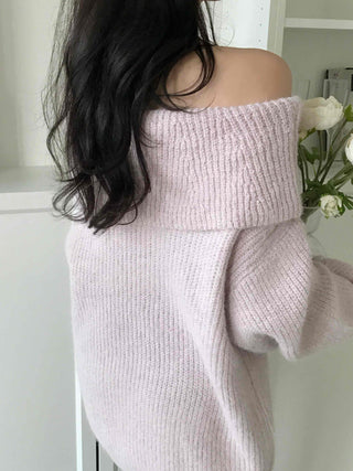 Feminine Folded Off-Knit