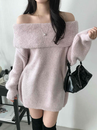 Feminine Folded Off-Knit
