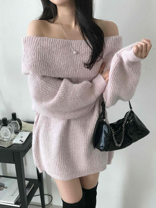 Feminine Folded Off-Knit
