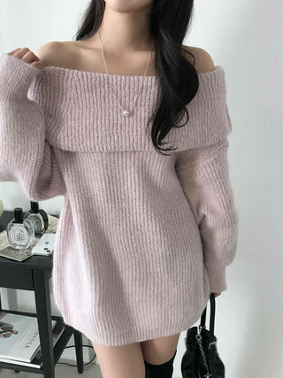 Feminine Folded Off-Knit