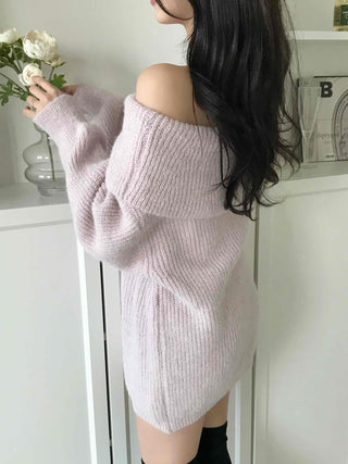 Feminine Folded Off-Knit