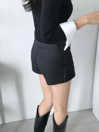 Front Slit Mini Skirt Pants