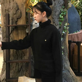 Simple Turtleneck Loose Fit Knit