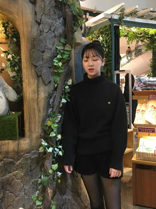 Simple Turtleneck Loose Fit Knit