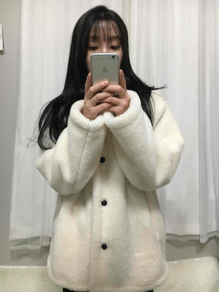High-neck Cozy Fleece Half Coat