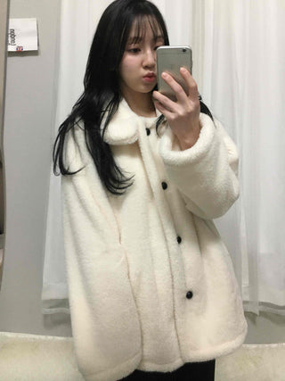 High-neck Cozy Fleece Half Coat