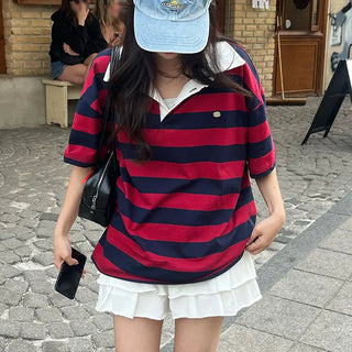 Kumi Loose Fit Striped Short Sleeve