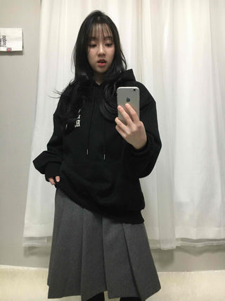 Autumn Wool Pleated Midi Skirt