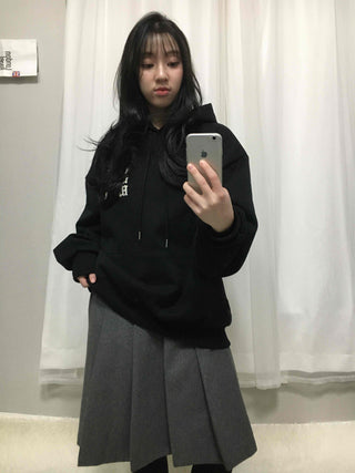 Autumn Wool Pleated Midi Skirt