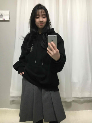 Autumn Wool Pleated Midi Skirt