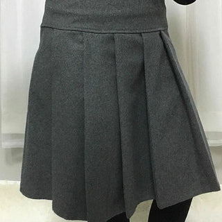 Autumn Wool Pleated Midi Skirt