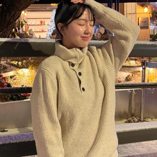 Simple Turtleneck Oversized Knit