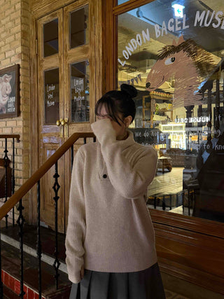 Simple Turtleneck Oversized Knit