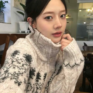 Cozy Nordic Cable Knit Cardigan