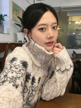 Cozy Nordic Cable Knit Cardigan