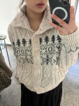 Cozy Nordic Cable Knit Cardigan