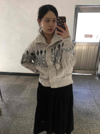Cozy Nordic Cable Knit Cardigan