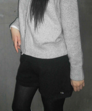 Minimal High-Waisted Knit Shorts