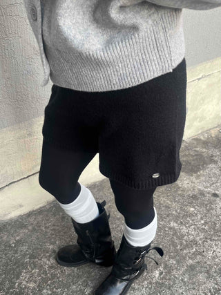 Minimal High-Waisted Knit Shorts