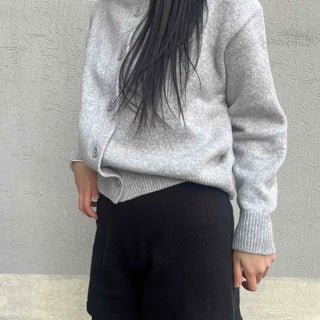 Hooded Button Knit Cardigan