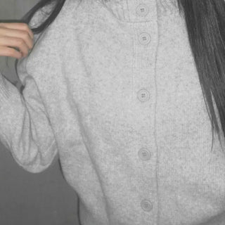 Hooded Button Knit Cardigan