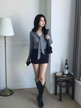 French Ribbon Tie Knit