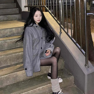 Simple Minimal Avant-Fit Hooded Oversized Boxy Coat