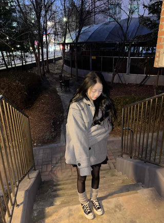 Simple Minimal Avant-Fit Hooded Oversized Boxy Coat