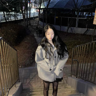 Simple Minimal Avant-Fit Hooded Oversized Boxy Coat