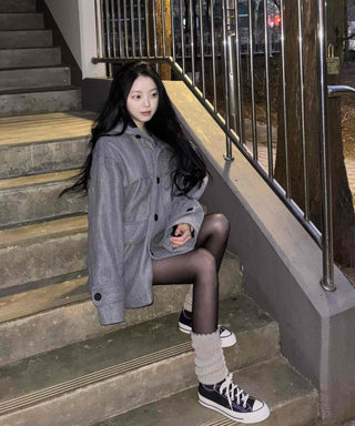 Simple Minimal Avant-Fit Hooded Oversized Boxy Coat