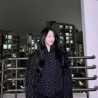 Small Polka Dot Pattern Balloon Fit Short Padded Jacket