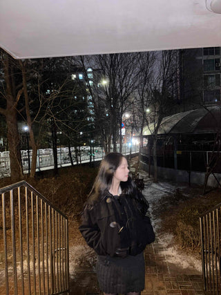 Casual Hooded Cropped Duffle Coat