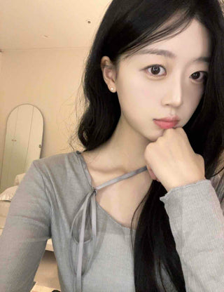 Soft Touch Slim Fit Boat Neck Slit Long Sleeve T-shirt