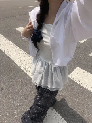 Bico Hem Frill Layered Sleeveless