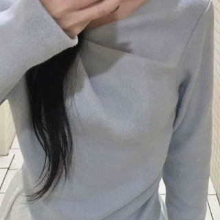 Slim Drape Shirred Long Sleeve T-shirt