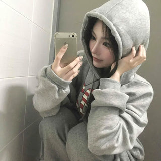 New York American Flag Oversized Fleece-Lined Hoodie