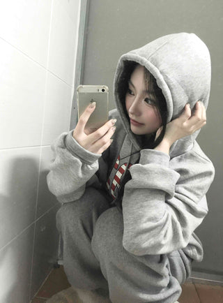 New York American Flag Oversized Fleece-Lined Hoodie