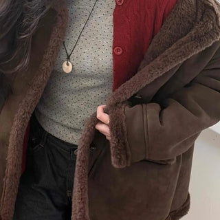 Vintage Shearling Oversized Short Jacket