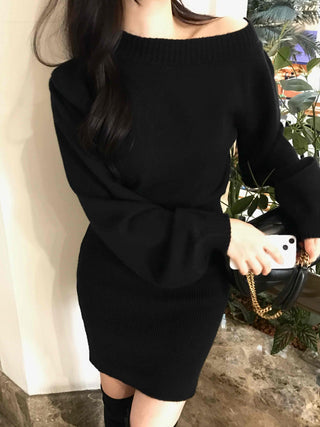 One-Shoulder Avant-Glass Knit Dress