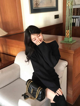 One-Shoulder Avant-Glass Knit Dress