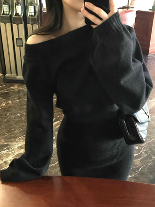 One-Shoulder Avant-Glass Knit Dress