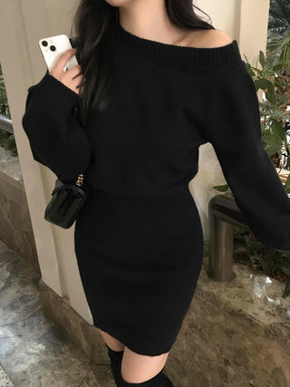 One-Shoulder Avant-Glass Knit Dress