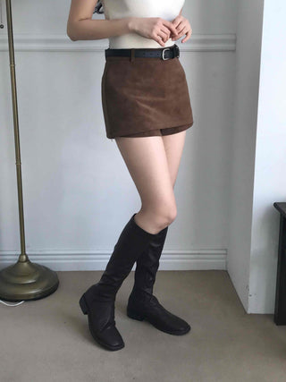 Soft Mood Suede Mini Skirt Pants