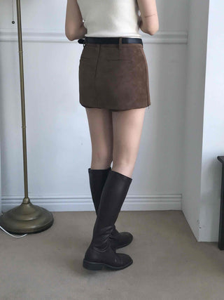 Soft Mood Suede Mini Skirt Pants