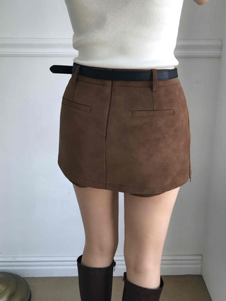 Soft Mood Suede Mini Skirt Pants