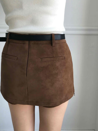 Soft Mood Suede Mini Skirt Pants