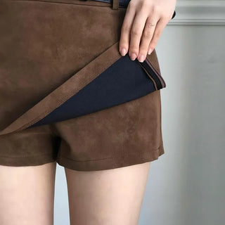 Soft Mood Suede Mini Skirt Pants