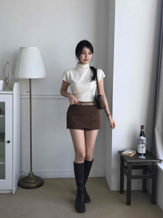 Soft Mood Suede Mini Skirt Pants